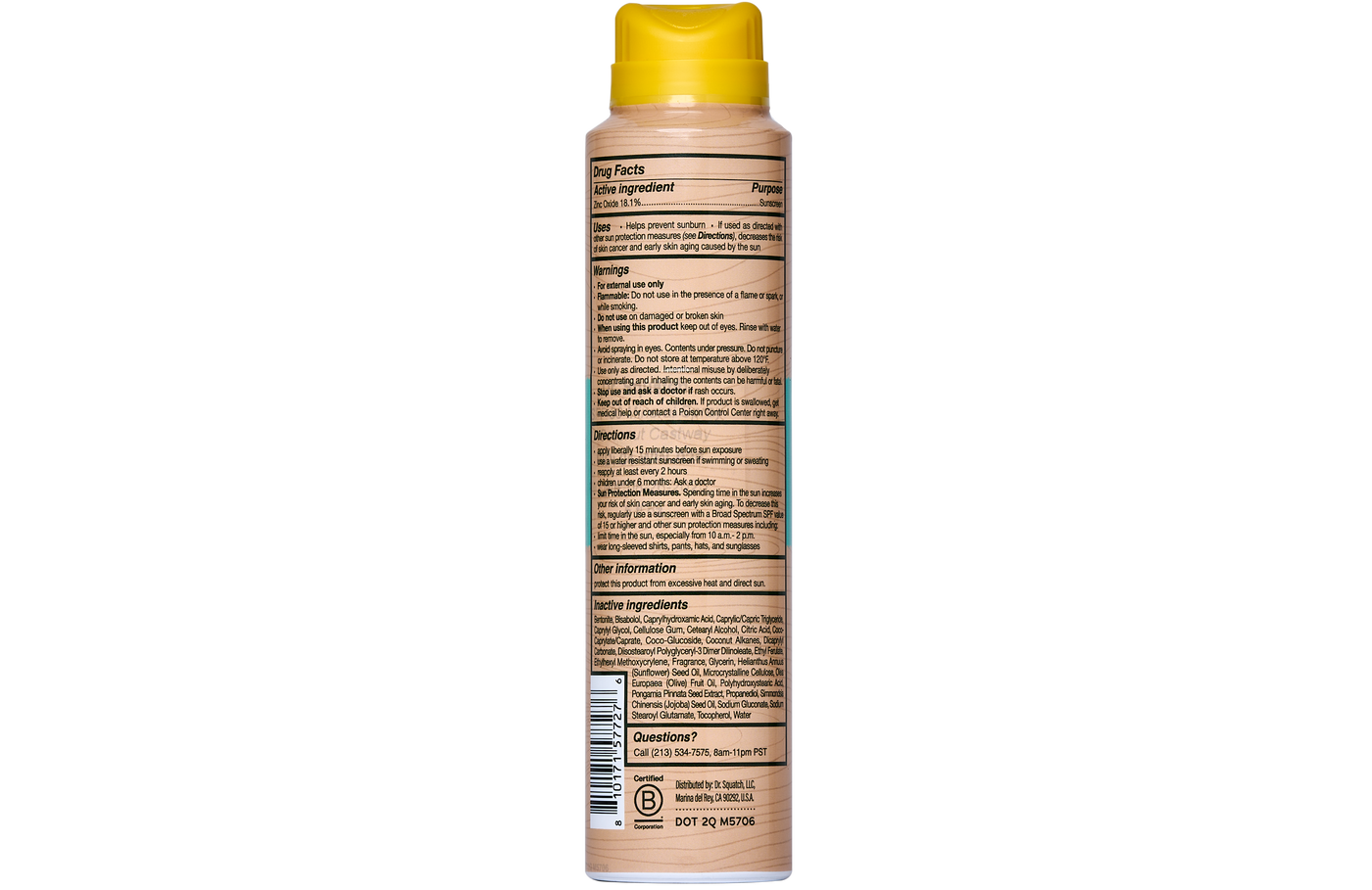 Spray Sunscreen | SPF 30 UVA/UVB Protection | Non-Greasy Mineral Sunscreen for Men B8