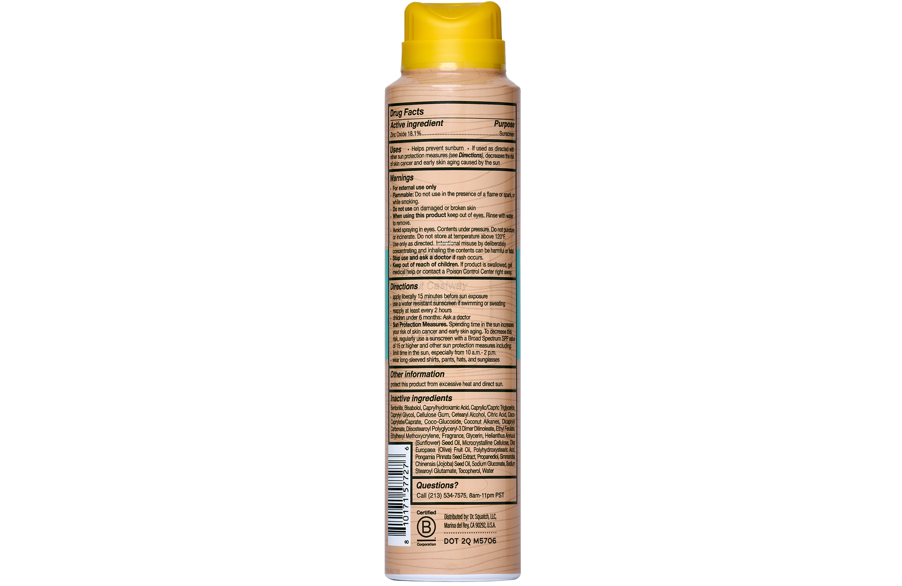 Spray Sunscreen | SPF 30 UVA/UVB Protection | Non-Greasy Mineral Sunscreen for Men B8