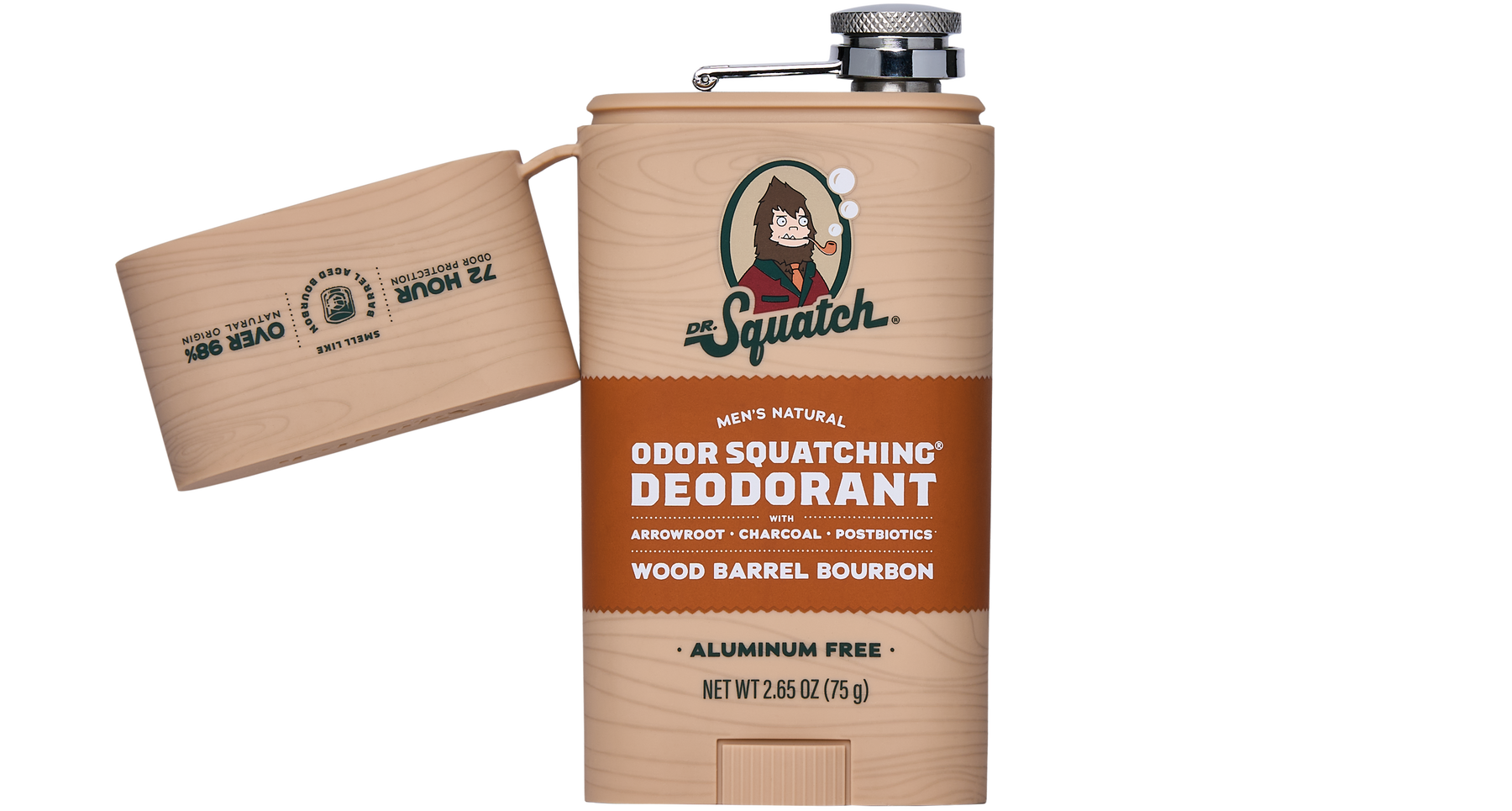 Wood Barrel Bourbon Deo Flask T4