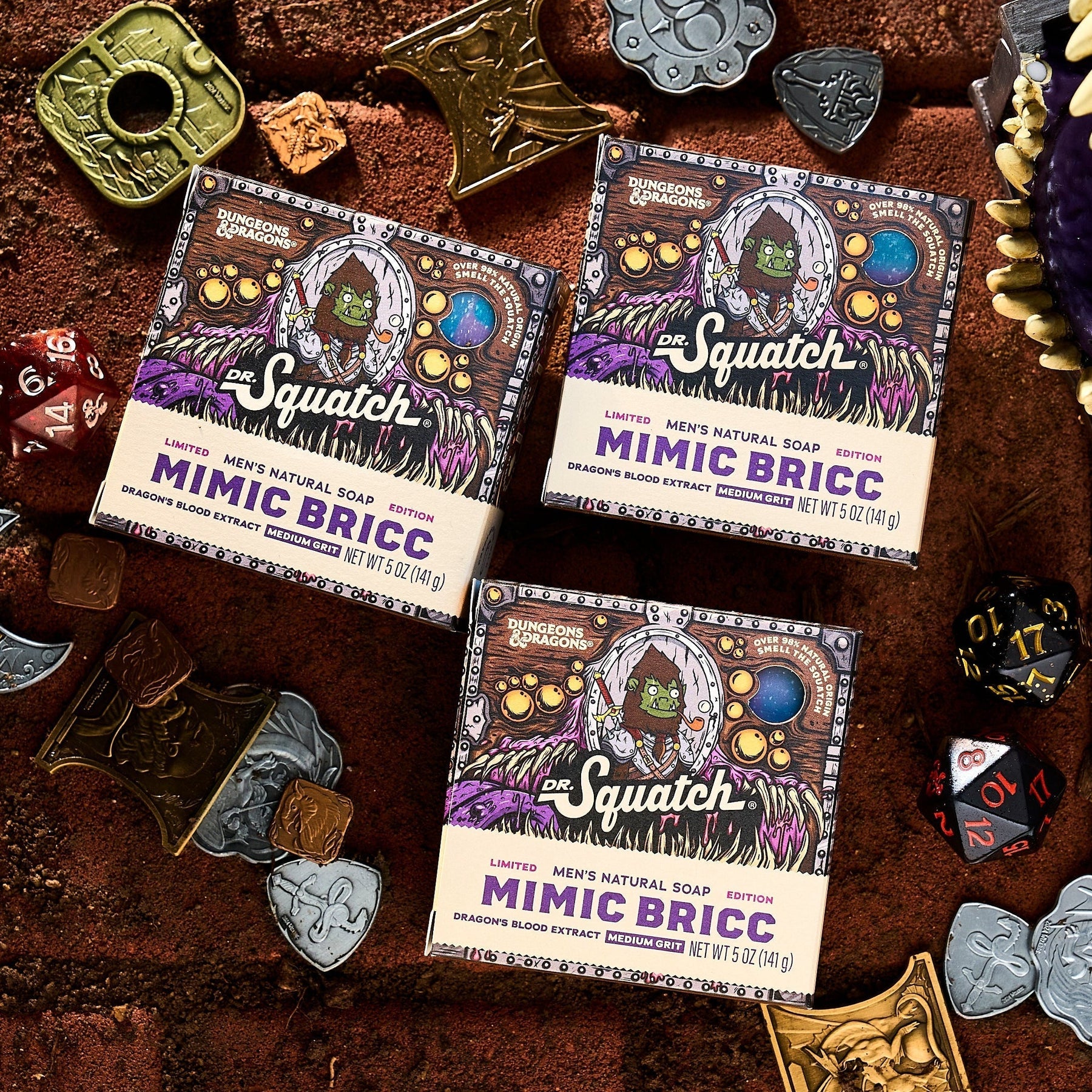 Dungeons & Dragons Mimic Bricc 3-Pack - Exclusive Limited Edition Bar Soap X2