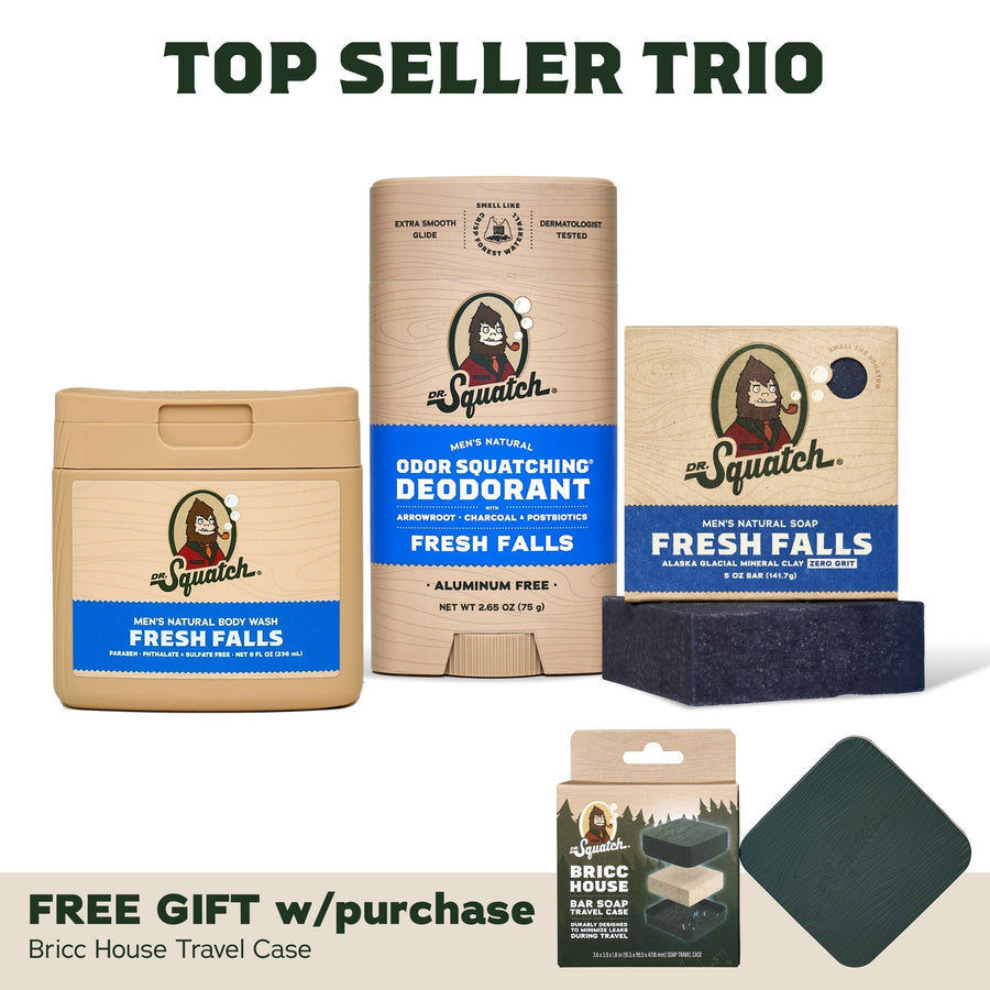 Soap, Deo, Body Wash + Travel Case X4