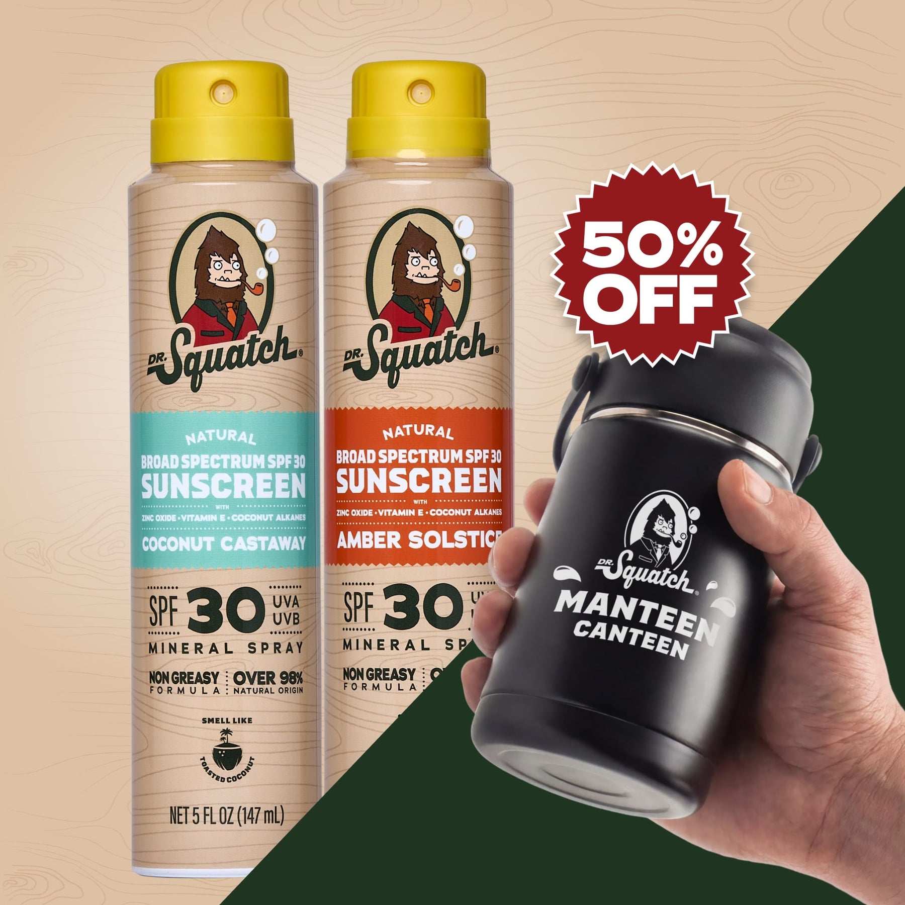 2-Pack Sunscreen + Manteen Canteen W9