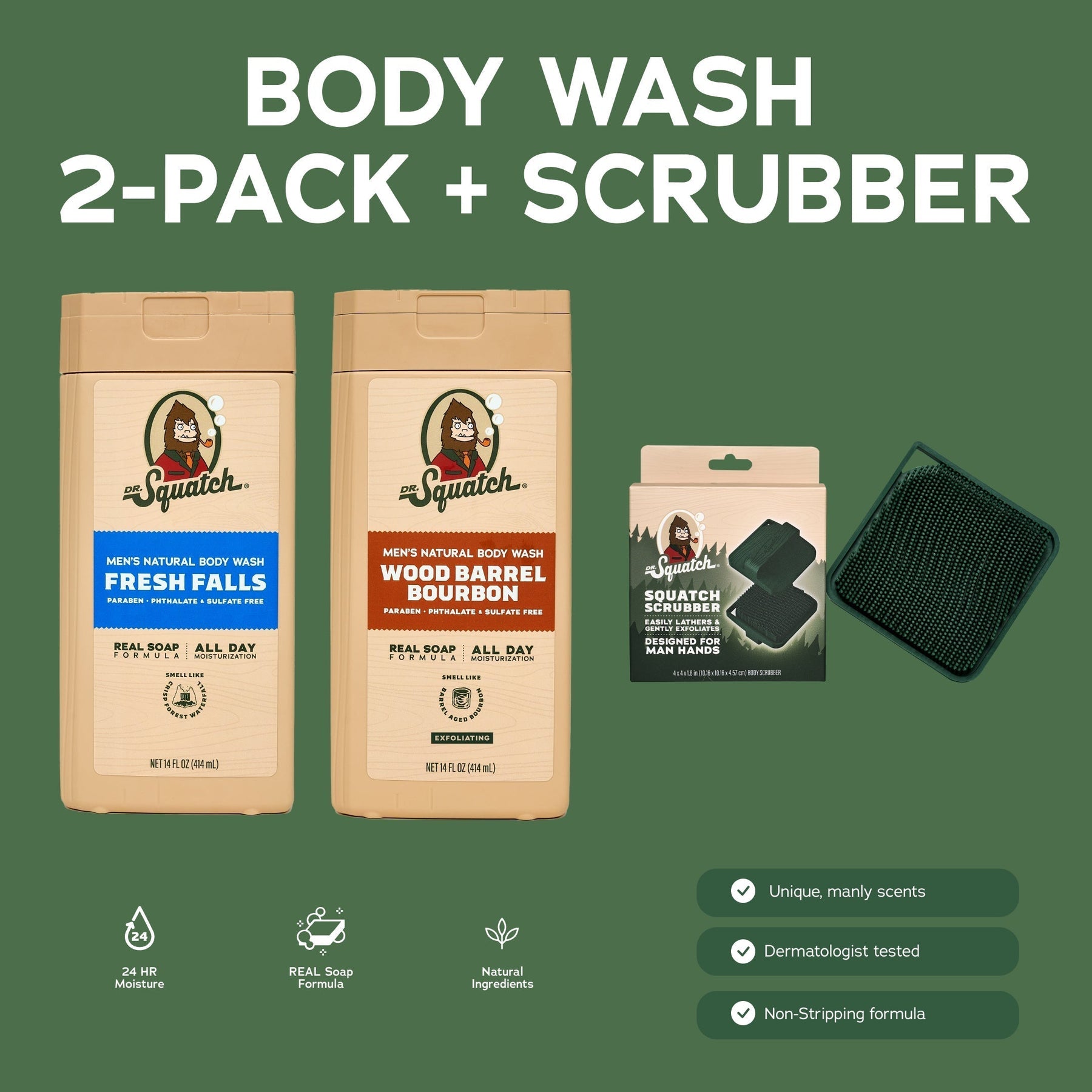 Body Wash 2-Pack + Scrubber Y9